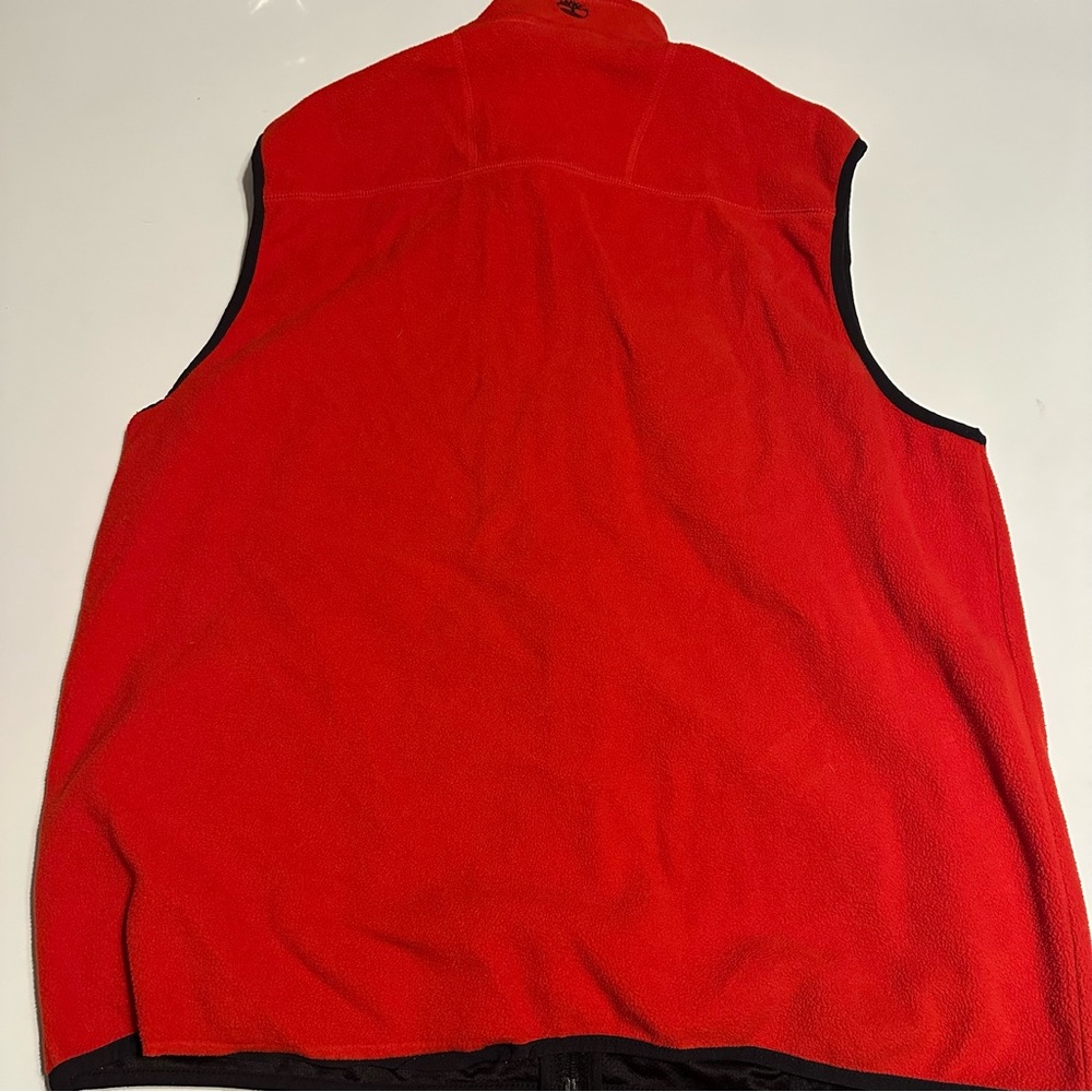 Timberland Men Red Large Fleece Vest - Picture 3 of 8
